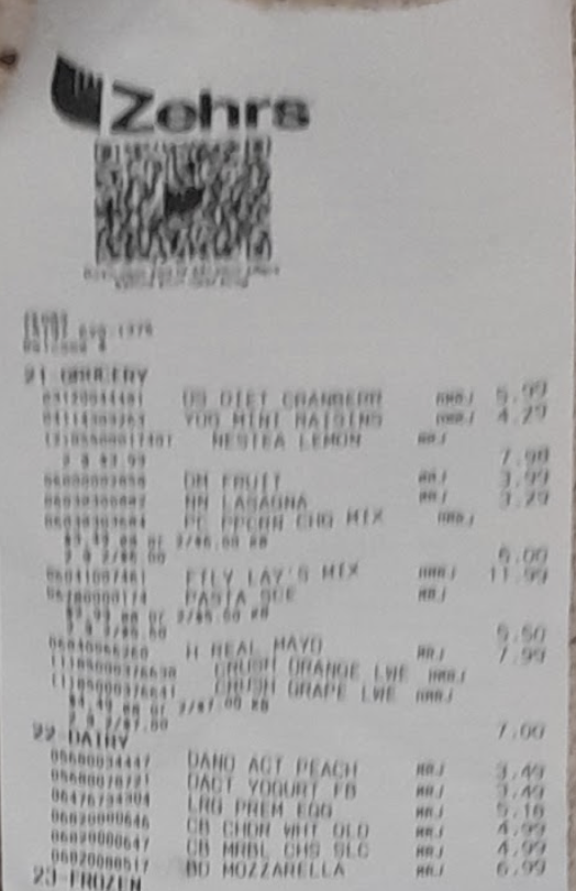 Blurry document example