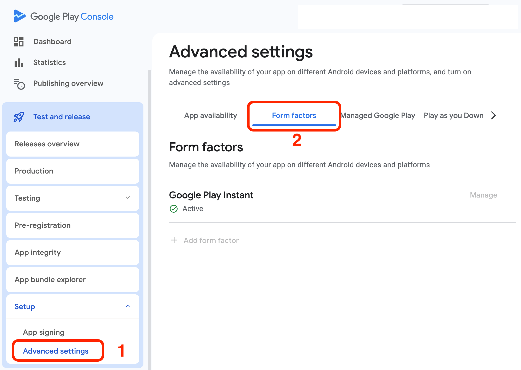 Instant App Form Factor